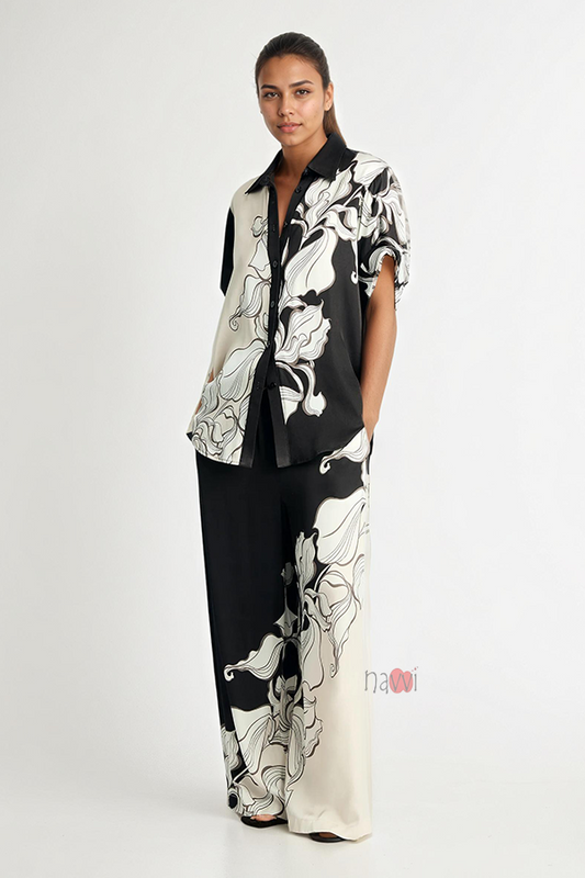 Monochrome Abstract Print Coord Set